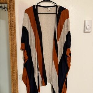 H&M Striped Open Front Cardigan